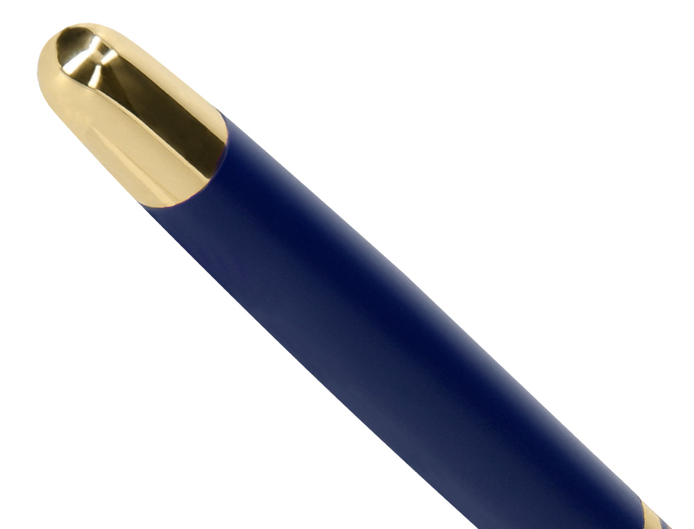 BOLIGRAFO Y ESTUCHE BELIUS SOIREE COLOR AZUL MARINO Y DORADO TINTA AZUL CAJA DE DISEO
