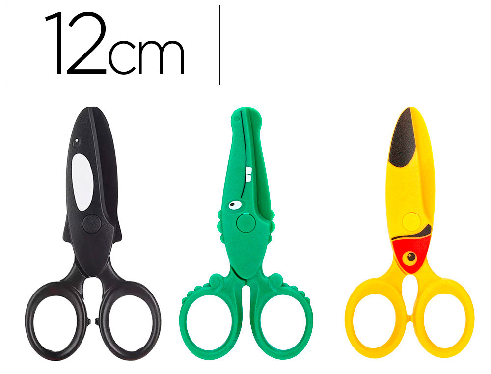 TIJERA ESCOLAR LIDERPAPEL 12CM ESPECIAL PARA INFANTIL CORTA PAPEL Y CARTON UNIDAD