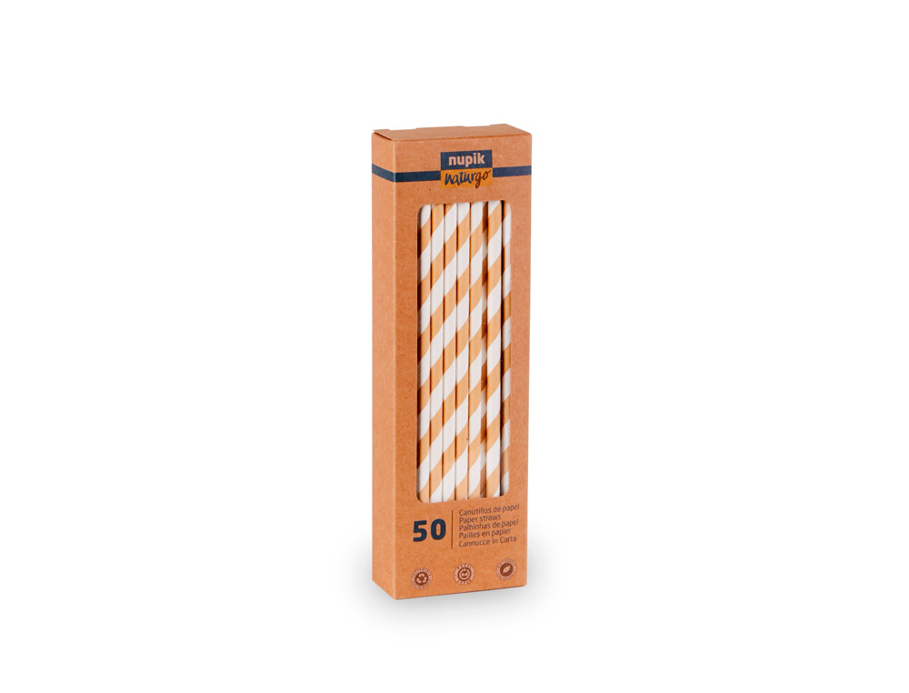 SORBETE NUPIK PAPEL RECICLABLE 100% ROJO/BLANCO PAQUETE DE 50 UNIDADES