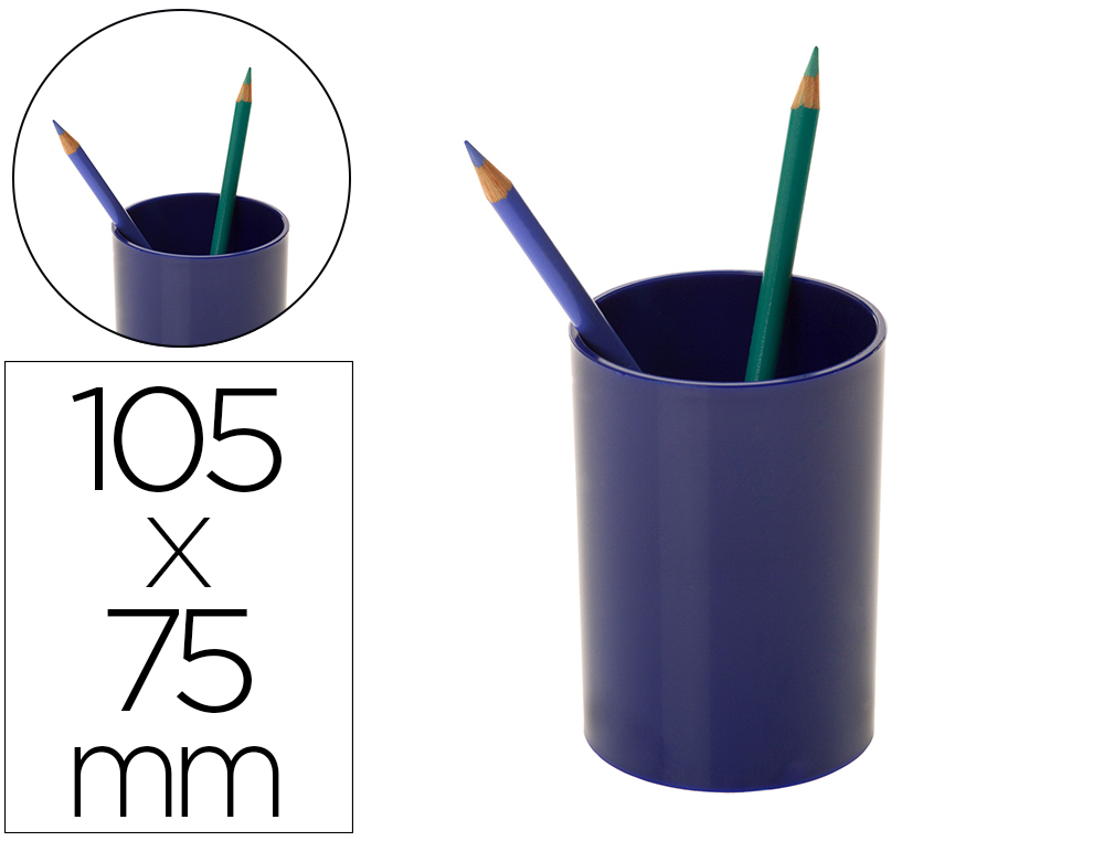 CUBILETE PORTALAPICES ARCHIVO 2000 AZUL OPACO PLASTICO ANTIMICROBIANO DIAMETRO 75 MM ALTO 105 MM