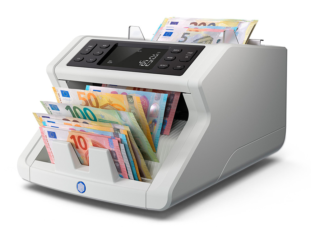 CONTADOR DE BILLETES SAFESCAN 2265 FUNCION AADIR Y FAJOS VERIFICA UV/MG/COLOR/TAMAO Y ESPESOR 1200 BILLETES/MIN