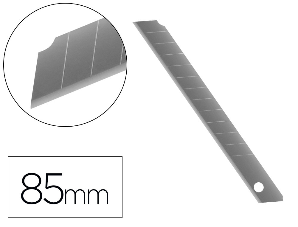 REPUESTO CUTER ESTRECHO METALICO Q-CONNECT 0,5X9 MM BLISTER DE 10 CUCHILLAS