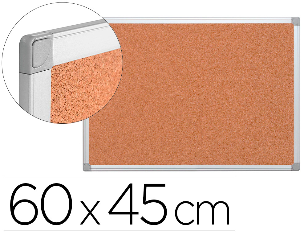 PIZARRA CORCHO Q-CONNECT MARCO DE ALUMINIO 60X45 CM