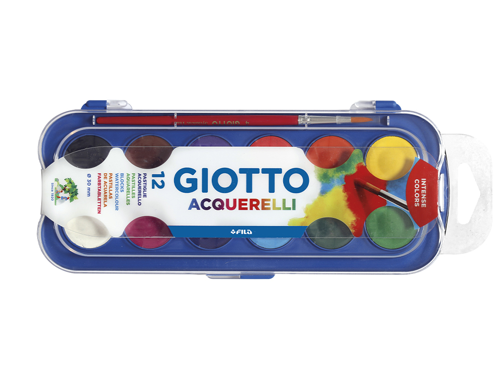 ACUARELA GIOTTO 12 COLORES ESTUCHE DE PLASTICO