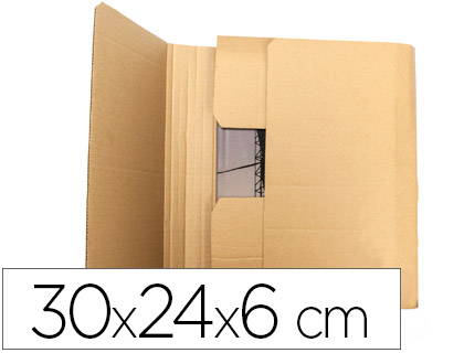 CAJA PARA EMBALAR Q-CONNECT LIBRO MEDIDAS 300X240X60 MM ESPESOR CARTON 3 MM